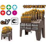 INGCO Csavarhúzó és bit készlet 100 részes mágneses CrV - Image 2