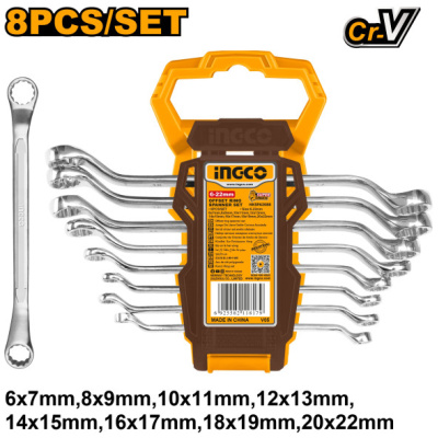INGCO Csillagkulcs készlet 8 részes 6-22 mm CrV