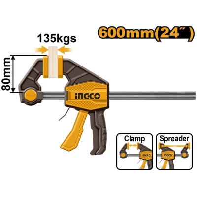INGCO Egykezes gyorsszorító 600 x 80 mm