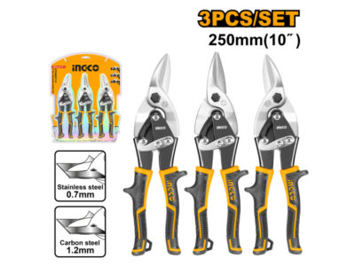 INGCO Lemezvágó olló készlet 250 mm, 3 részes