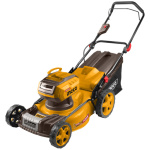 INGCO Akkus fűnyíró 460 mm 2 x 20 V szénkefe nélküli (2 x 5,0 Ah akku + 8,0 A dupla töltő)