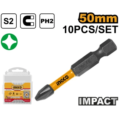 INGCO Impact bithegy PH2 x 50 mm (10 db)