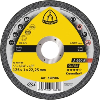 KLINGSPOR vágókorong 125x1,0x22,23 - A 660 R Supra